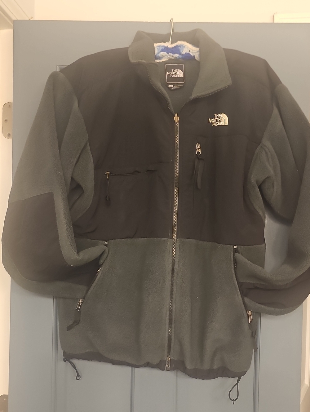 The North Face Jacket Men Black Gray Lightweight Fleece Large Outdoor